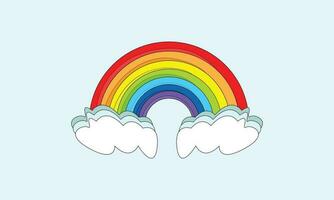 regenboog in de wolken Aan lucht, kleurrijk vector