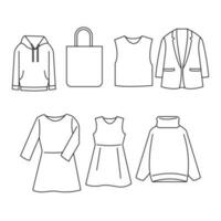 reeks van kleding tekening illustratie vector