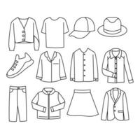 reeks van kleding tekening illustratie vector