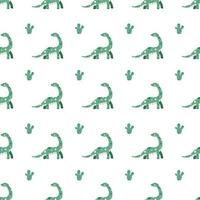 vector naadloos patroon met dinosaurus en cactus
