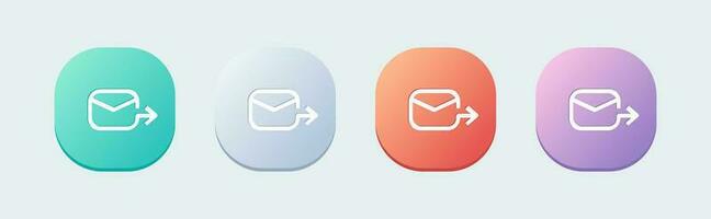 sturen bericht lijn icoon in vlak ontwerp stijl. mail tekens vector illustratie.