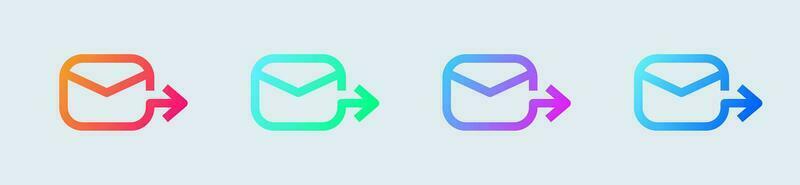 sturen bericht lijn icoon in helling kleuren. mail tekens vector illustratie.