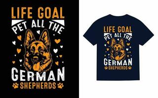 Duitse herder hond typografie t-shirt ontwerp vector