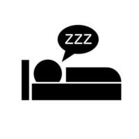 mensen slapen in bed met zzz snurken silhouet icoon. vector. vector