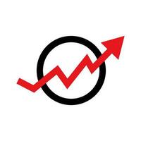 oplopend rood pijl. opwaartse trend. toenemen. vector. vector