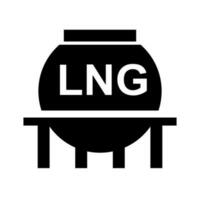 lng gas- tank silhouet icoon. gas- houder. vector. vector