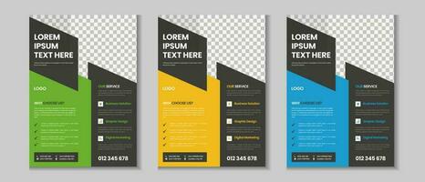 kleurrijk zakelijke en bedrijf folder verzameling, zakelijke poster, folder bundel, mega reeks brochure, jaar- rapport, voorstel, brochure, bedrijf profiel, afzet poster en a4 lay-out met mockup vector