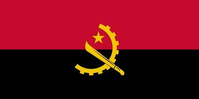 Angola nationaal vlag met officieel kleuren. vector