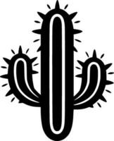 cactus - zwart en wit geïsoleerd icoon - vector illustratie