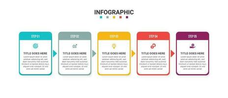 vijf 5 stappen opties tijdlijn bedrijf infographic sjabloon ontwerp vector