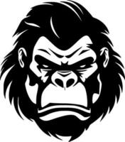 gorilla, zwart en wit vector illustratie