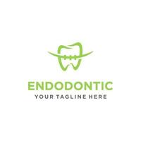 endodontie logo, tandheelkundig logo, wortel kanaal behandeling, illustratie vector. geschikt voor uw ontwerp nodig hebben, logo, illustratie, animatie, enz. vector