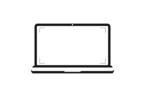 laptop met blanco scherm. notitieboekje wit scherm sjabloon. computer Scherm Aan wit achtergrond. vector