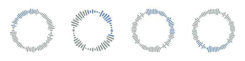 geluid Golf verzameling. Speel ritme met audio bars, stem berichten, en radio pictogrammen. een symfonie van muziek- in vector het formulier. vlak illustraties geïsoleerd Aan wit achtergrond.