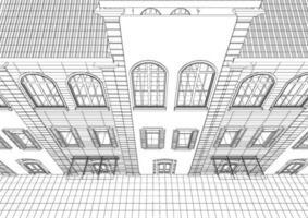 3d illustratie van gebouw project vector