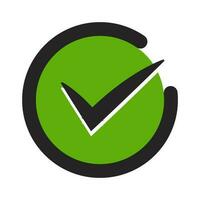 groen Kruis aan bevestigen of vinkje vlak pictogrammen voor apps en websites vector