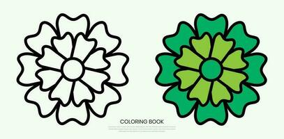 bloem pictogrammen in een modieus vlak stijl geïsoleerd met een wit achtergrond. kan worden gebruikt voor kleur boek elementen. vector illustratie.