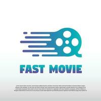 snel film logo ontwerp -vector vector