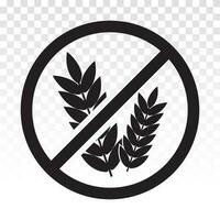 gluten vrij of niet gluten voedsel allergie Product dieet etiket voor apps en websites vector