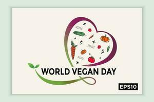 wereld veganistisch dag in tekst het formulier, kan worden gebruikt voor achtergronden, spandoeken, web Sjablonen, folders, Aan november vakantie. vector