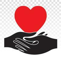 hand- Holding hart vlak icoon voor gezondheidszorg apps en website vector