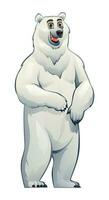 polair beer tekenfilm karakter illustratie geïsoleerd Aan wit achtergrond vector
