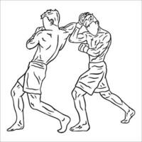 lijn kunst illustratie vector Muay Thais