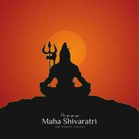 maha shivratri illustratie van heer shiva silhouet ontwerp sociaal media post vector