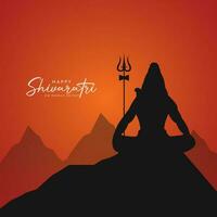 maha shivratri illustratie van heer shiva silhouet ontwerp sociaal media post vector