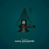 maha shivratri illustratie van heer shiva silhouet ontwerp sociaal media post vector