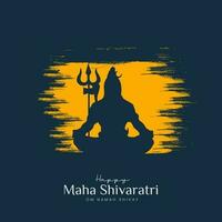 maha shivratri illustratie van heer shiva silhouet ontwerp sociaal media post vector