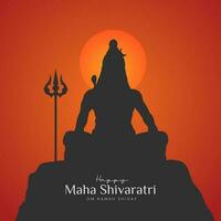 maha shivratri illustratie van heer shiva silhouet ontwerp sociaal media post vector