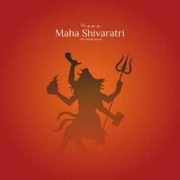 maha shivratri illustratie van heer shiva silhouet ontwerp sociaal media post vector