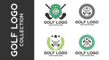 luxueus golf toernooi logo ontwerp. golf kampioenschap teken of symbool. golf icoon. vector