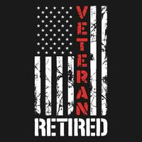 leger veteraan gepensioneerd essentieel t-shirt, veteraan dag Verenigde Staten van Amerika vlag t overhemd vector ontwerp