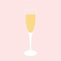 een glas van Champagne. vector illustratie. geïsoleerd glas met borrelen Champagne.
