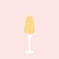 een glas van Champagne. vector illustratie. geïsoleerd glas met borrelen Champagne.