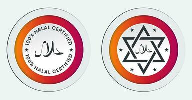 halal voedsel Product gecertificeerd sticker etiket voor apps en websites vector