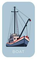 schip en boot vector