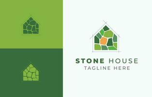 steen huis logo ontwerp sjabloon vector