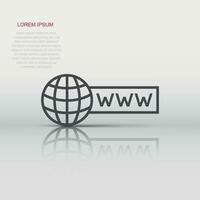globaal zoeken icoon in vlak stijl. website adres vector illustratie Aan wit geïsoleerd achtergrond. www netwerk bedrijf concept.