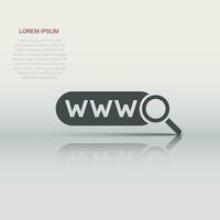 globaal zoeken icoon in vlak stijl. website adres vector illustratie Aan wit geïsoleerd achtergrond. www netwerk bedrijf concept.