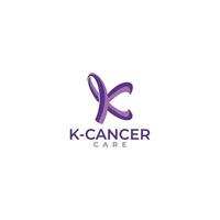 k kanker zorg logo ontwerp vector