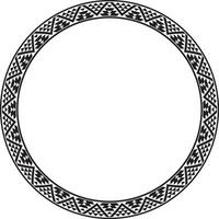 vector monochroom ronde ornament van inheems Amerikanen, Azteken. cirkel grens van de stammen van zuiden en centraal Amerika.