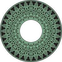 vector groen ronde oosters ornament. Arabisch gevormde cirkel van iran, Irak, kalkoen, Syrië. Perzisch kader, grens.