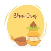 happy bhai dooj, indiase familieviering relatie zusters en broers vector