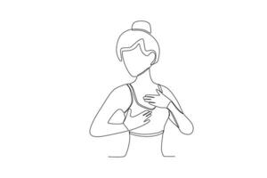een vrouw beschermt borst Gezondheid vector