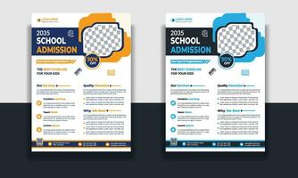 kinderen onderwijs folder sjabloon, toelating folder sjabloon, brochure lay-out school- toelating Open folder ontwerp sjabloon vector onderwijs poster, kinderen terug naar school- onderwijs folder.