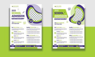 kinderen onderwijs folder sjabloon, toelating folder sjabloon, brochure lay-out school- toelating Open folder ontwerp sjabloon vector onderwijs poster, kinderen terug naar school- onderwijs folder.