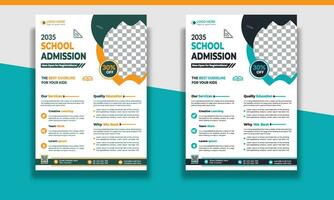 kinderen onderwijs folder sjabloon, toelating folder sjabloon, brochure lay-out school- toelating Open folder ontwerp sjabloon vector onderwijs poster, kinderen terug naar school- onderwijs folder.